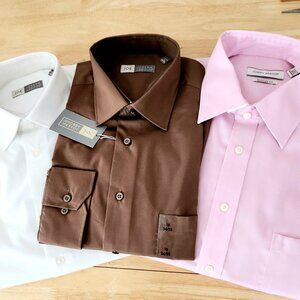 NWT Men Shirts Dress Abboud,Reg Fit, Pink,Purple White Brown 15 16 16.5